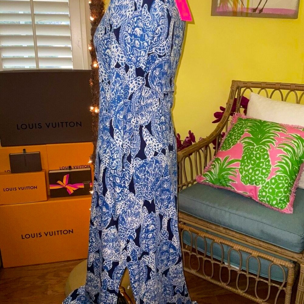 Lilly Pulitzer NWT Anissa Maxi Dress Deep Indigo Snap To It Size XXS - Picture 3 of 6